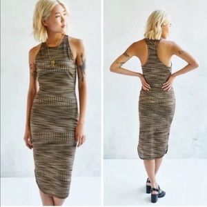 ECOTE midi dress made in USA gold metallic M